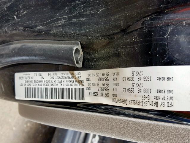 1J8HG58P37C679177 - 2007 JEEP COMMANDER BLACK photo 10