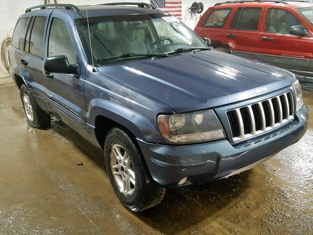 1J4GW48S34C354278 - 2004 JEEP GRAND CHER BLUE photo 1