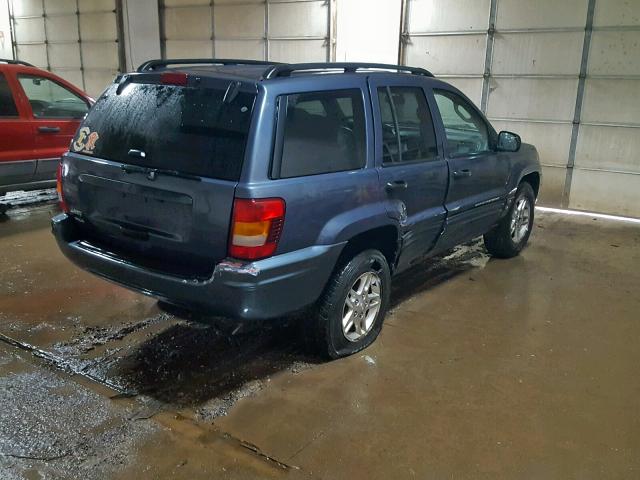 1J4GW48S34C354278 - 2004 JEEP GRAND CHER BLUE photo 4