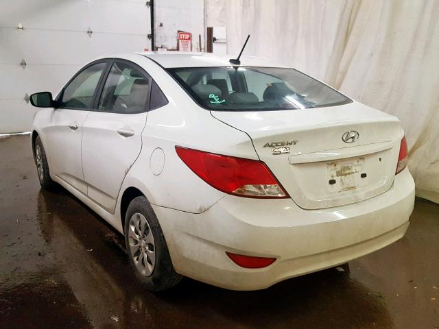 KMHCT4AE9HU306829 - 2017 HYUNDAI ACCENT SE WHITE photo 3