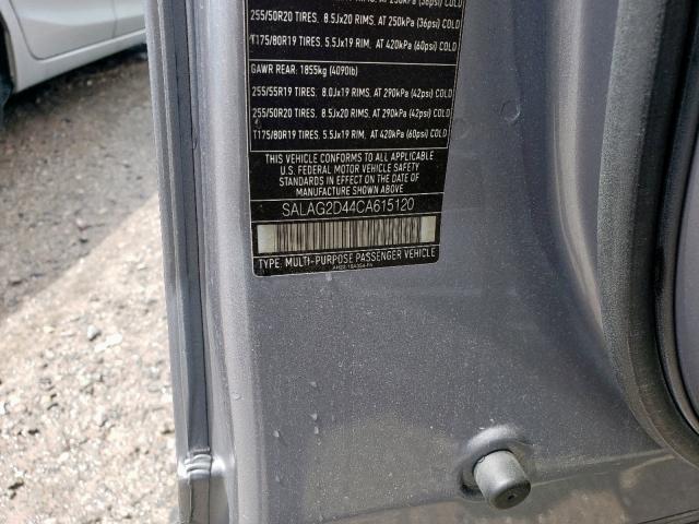 SALAG2D44CA615120 - 2012 LAND ROVER LR4 HSE SILVER photo 10