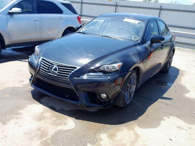 JTHCF1D29E5004800 - 2014 LEXUS IS 250 BLACK photo 2