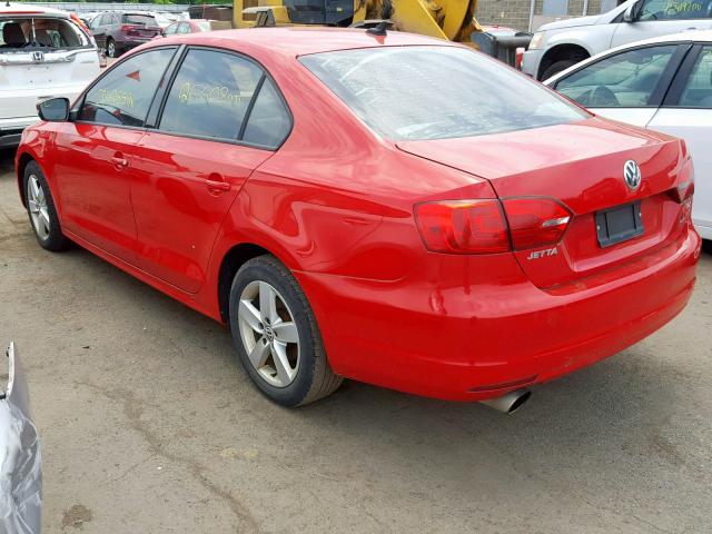 3VWLL7AJ4CM341274 - 2012 VOLKSWAGEN JETTA TDI RED photo 3