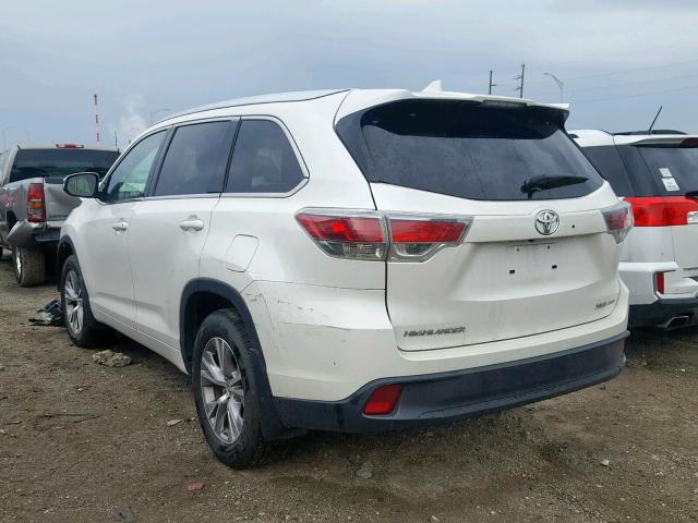 5TDJKRFH2FS207124 - 2015 TOYOTA HIGHLANDER WHITE photo 3