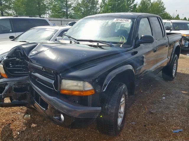 1B7HG38X92S713682 - 2002 DODGE DAKOTA QUA BLACK photo 2