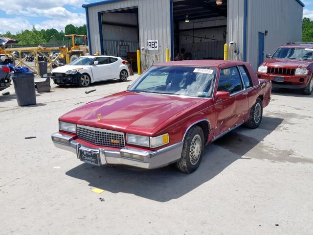 1G6CD1332L4301530 - 1990 CADILLAC DEVILLE RED photo 2