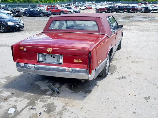 1G6CD1332L4301530 - 1990 CADILLAC DEVILLE RED photo 4