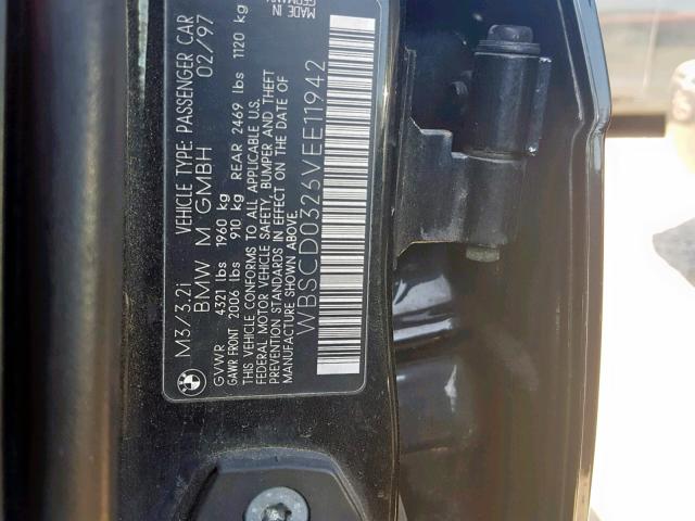 WBSCD0326VEE11942 - 1997 BMW M3 AUTOMAT BLACK photo 10