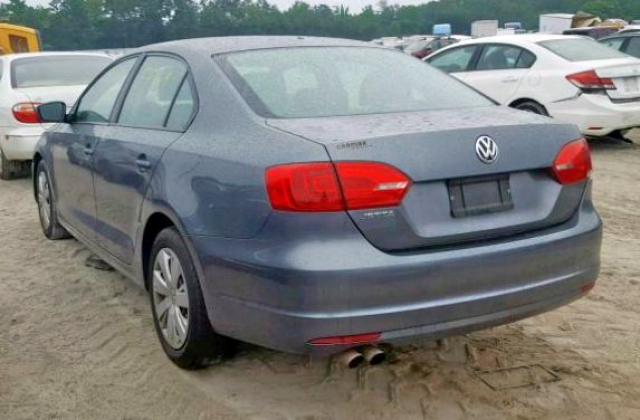 3VW2K7AJ6EM237760 - 2014 VOLKSWAGEN JETTA BASE GRAY photo 3