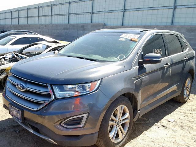 2FMTK3J98FBB13042 - 2015 FORD EDGE SEL GRAY photo 2