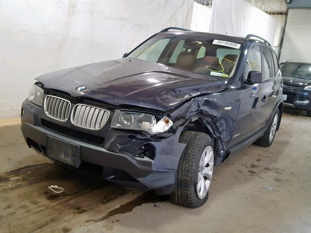 WBXPC93479WJ27673 - 2009 BMW X3 XDRIVE3 BLUE photo 2