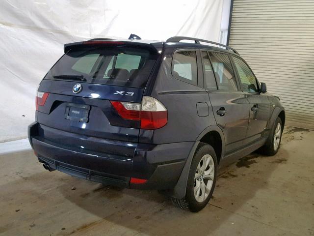 WBXPC93479WJ27673 - 2009 BMW X3 XDRIVE3 BLUE photo 4