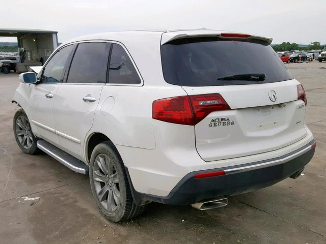 2HNYD2H82CH500037 - 2012 ACURA MDX ADVANC WHITE photo 3