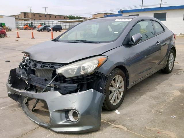 KNAFX6A82E5215299 - 2014 KIA FORTE EX GRAY photo 2