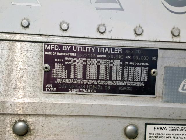 1UYVS2538HG847108 - 2017 DRY TRAILER WHITE photo 10