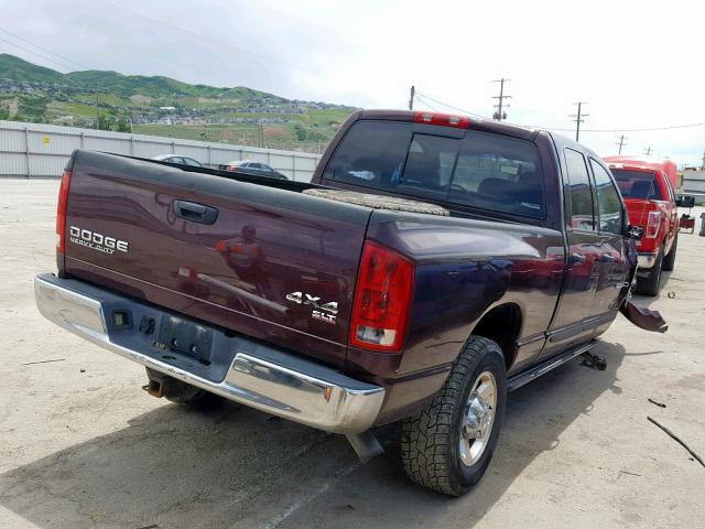 3D7KU28C84G126699 - 2004 DODGE RAM 2500 S MAROON photo 4