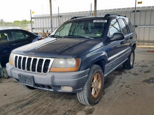 1J4GW48N32C154136 - 2002 JEEP GRAND CHER BLUE photo 2