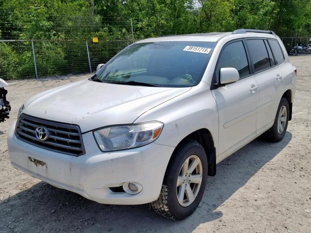 5TDJK3EH7AS033364 - 2010 TOYOTA HIGHLANDER WHITE photo 2