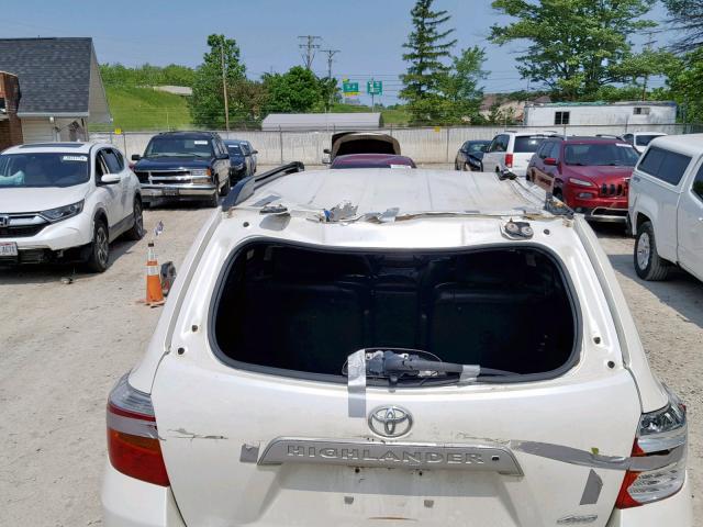 5TDJK3EH7AS033364 - 2010 TOYOTA HIGHLANDER WHITE photo 9