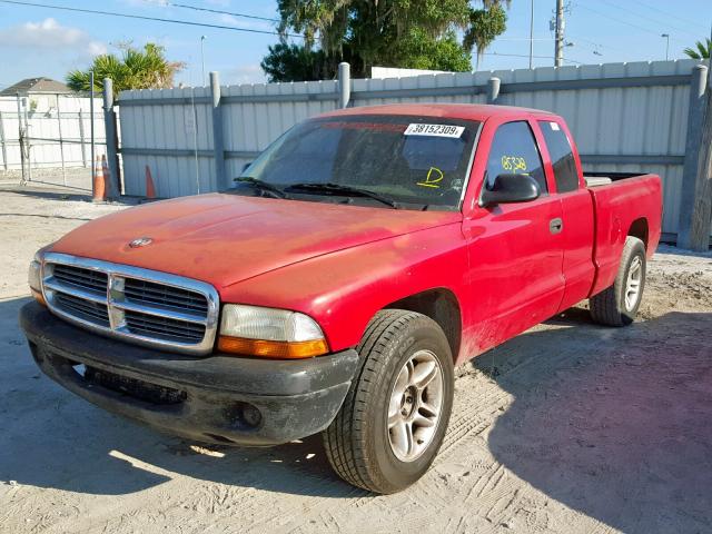 1D7GL12K24S661023 - 2004 DODGE DAKOTA SXT RED photo 2