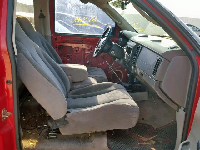 1D7GL12K24S661023 - 2004 DODGE DAKOTA SXT RED photo 5