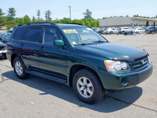 JTEHD21A830024959 - 2003 TOYOTA HIGHLANDER GREEN photo 1