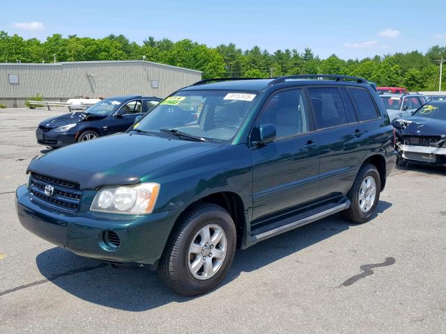 JTEHD21A830024959 - 2003 TOYOTA HIGHLANDER GREEN photo 2