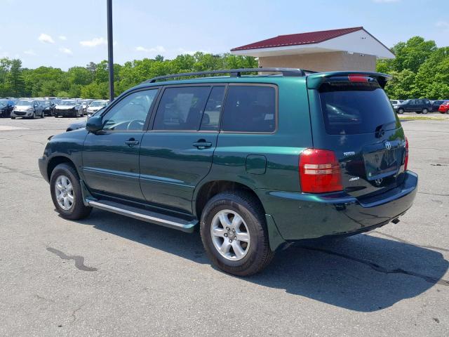 JTEHD21A830024959 - 2003 TOYOTA HIGHLANDER GREEN photo 3