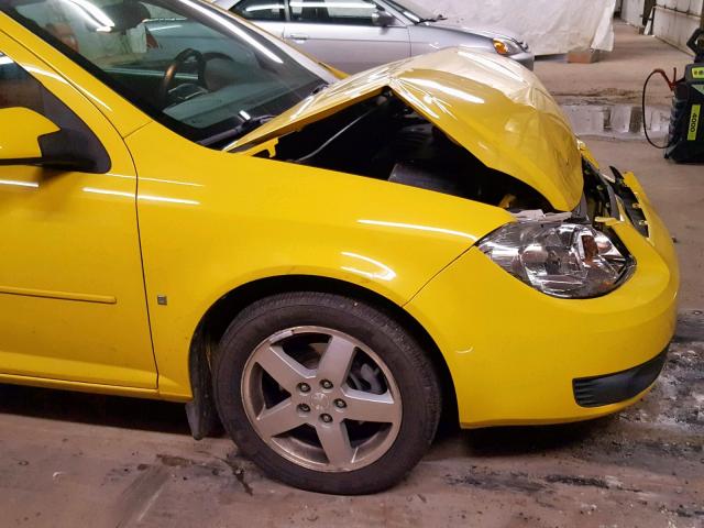 1G1AL18F587180064 - 2008 CHEVROLET COBALT LT YELLOW photo 9