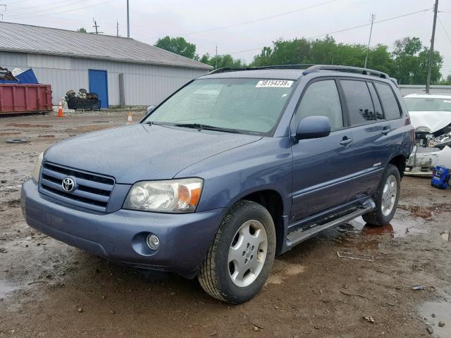 JTEEP21A170228065 - 2007 TOYOTA HIGHLANDER BLUE photo 2