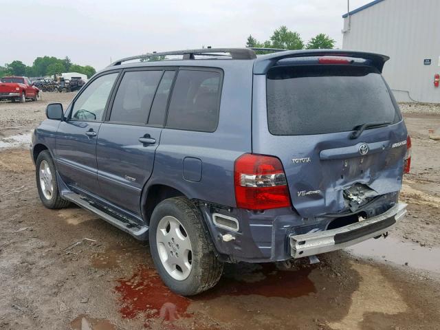 JTEEP21A170228065 - 2007 TOYOTA HIGHLANDER BLUE photo 3