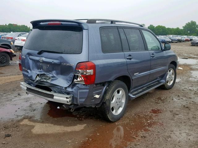 JTEEP21A170228065 - 2007 TOYOTA HIGHLANDER BLUE photo 4