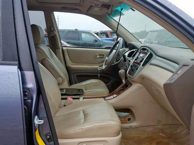 JTEEP21A170228065 - 2007 TOYOTA HIGHLANDER BLUE photo 5