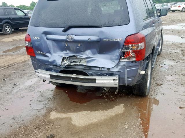 JTEEP21A170228065 - 2007 TOYOTA HIGHLANDER BLUE photo 9