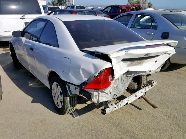 1HGEM22145L050435 - 2005 HONDA CIVIC DX V WHITE photo 3