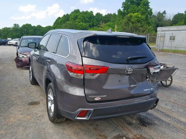 5TDDZRFH5HS427000 - 2017 TOYOTA HIGHLANDER GRAY photo 3