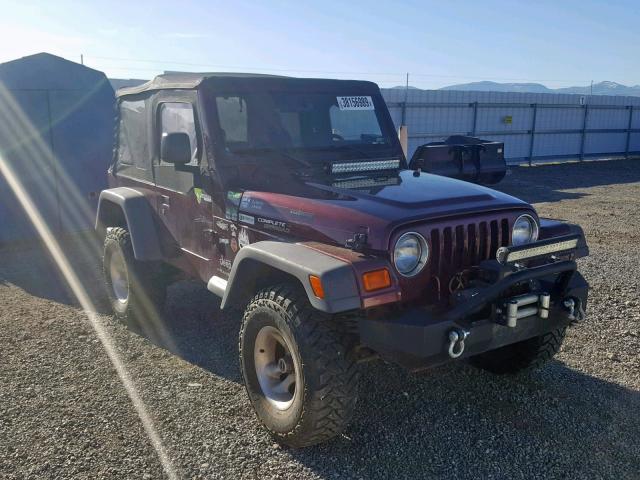 1J4FA29143P331913 - 2003 JEEP WRANGLER / MAROON photo 1