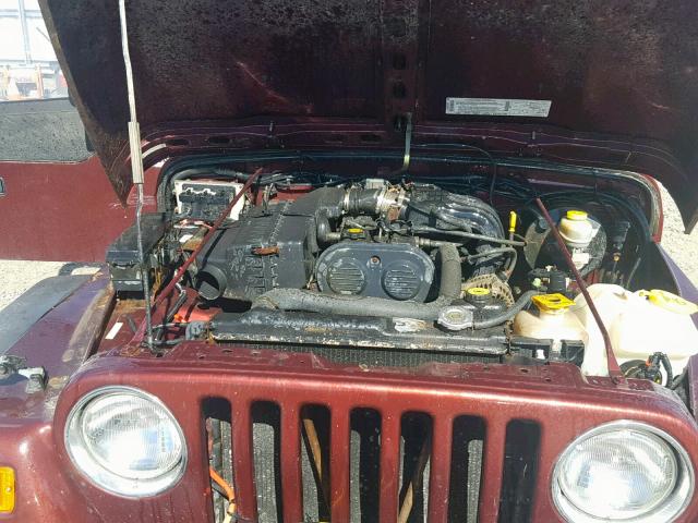 1J4FA29143P331913 - 2003 JEEP WRANGLER / MAROON photo 7