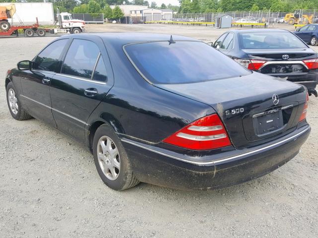 WDBNG75J31A216611 - 2001 MERCEDES-BENZ S 500 BLACK photo 3