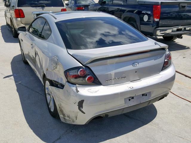 KMHHM66D18U283061 - 2008 HYUNDAI TIBURON GS SILVER photo 3