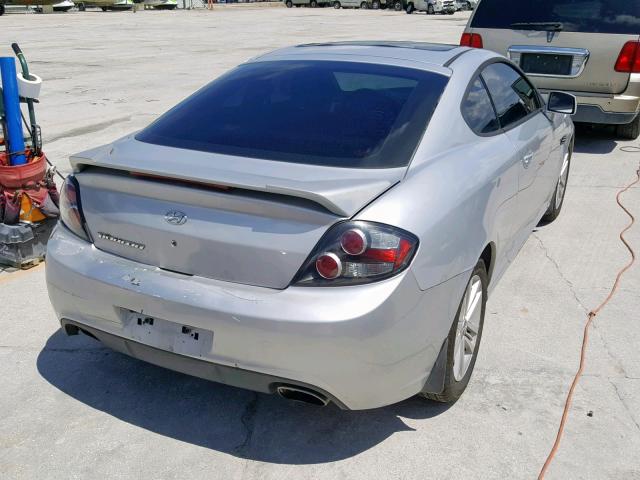 KMHHM66D18U283061 - 2008 HYUNDAI TIBURON GS SILVER photo 4