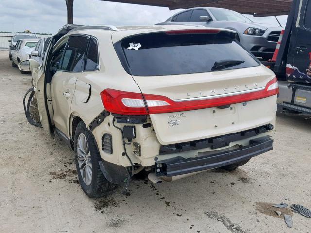 2LMPJ6KR4JBL23123 - 2018 LINCOLN MKX SELECT TAN photo 3