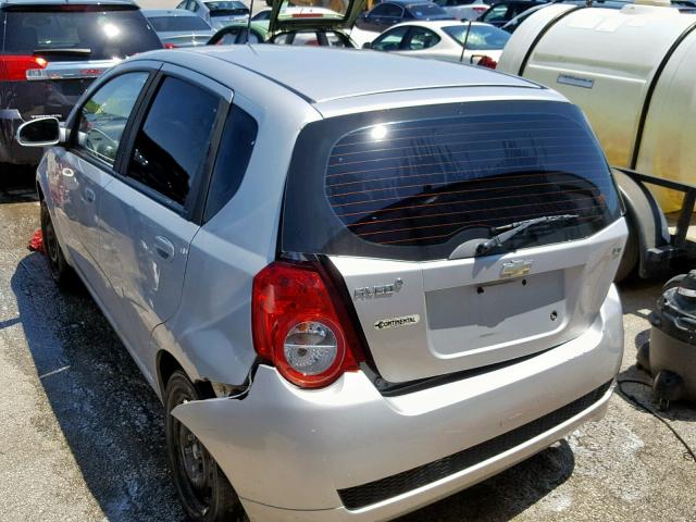 KL1TD66E39B314841 - 2009 CHEVROLET AVEO LS SILVER photo 3