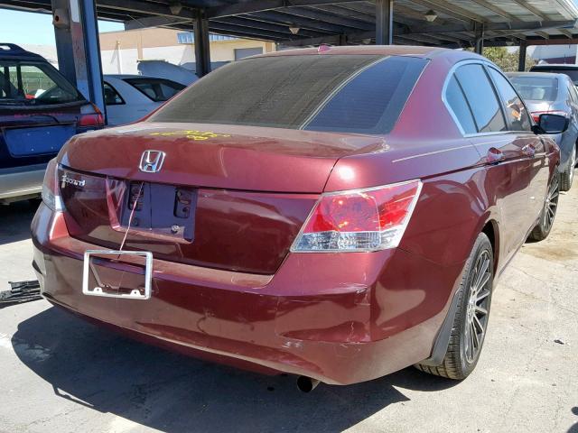 1HGCP26879A063123 - 2009 HONDA ACCORD EXL BURGUNDY photo 4