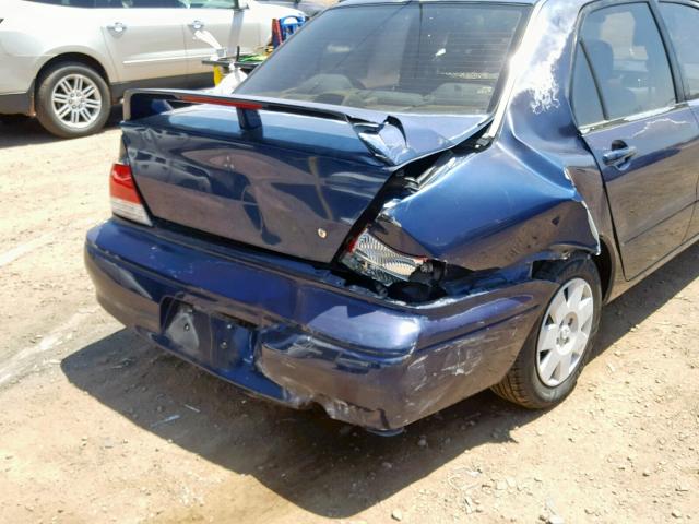 JA3AJ26E63U113642 - 2003 MITSUBISHI LANCER ES BLUE photo 9