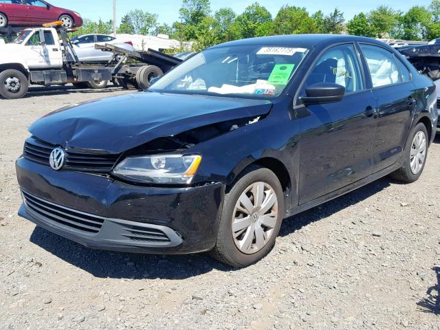 3VW2K7AJ1EM386822 - 2014 VOLKSWAGEN JETTA BASE BLACK photo 2