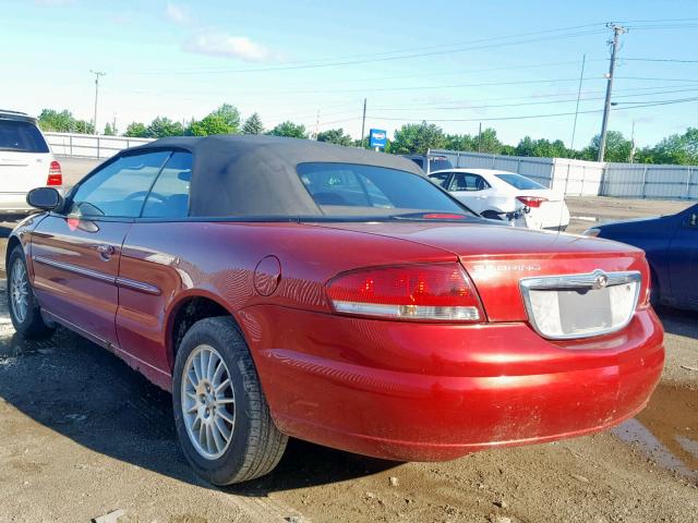 1C3EL45X34N334899 - 2004 CHRYSLER SEBRING LX BURGUNDY photo 3