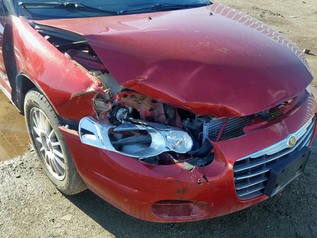 1C3EL45X34N334899 - 2004 CHRYSLER SEBRING LX BURGUNDY photo 9