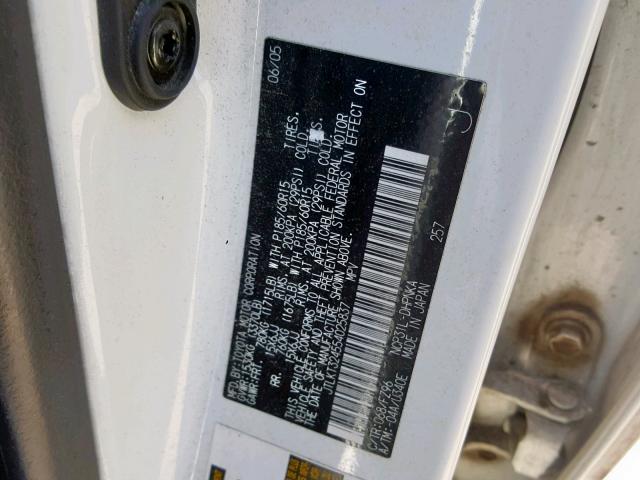 JTLKT324554025837 - 2005 TOYOTA SCION XB 白色 照片 10