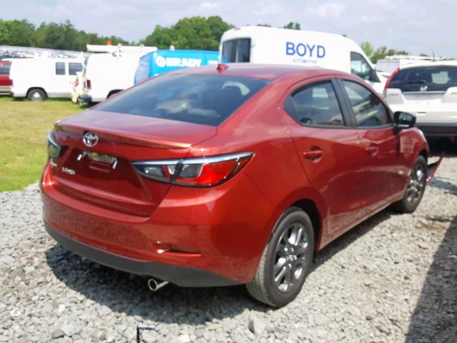 3MYDLBYV9KY515836 - 2019 TOYOTA YARIS L RED photo 4